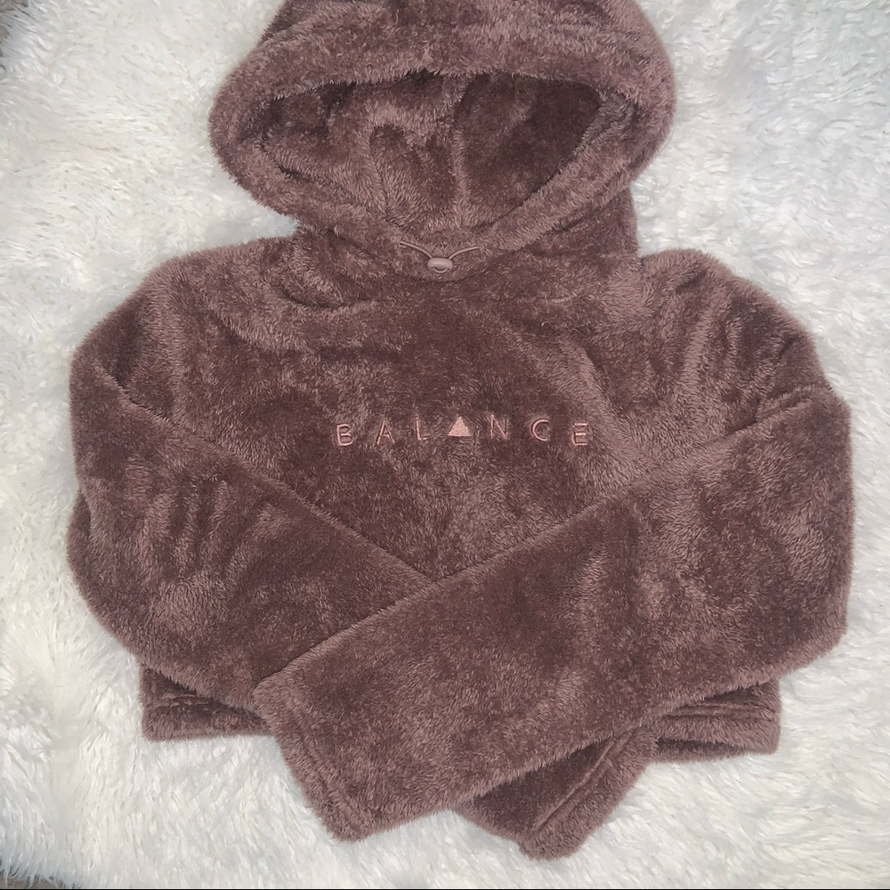 balance athletica cropped sherpa hoodie